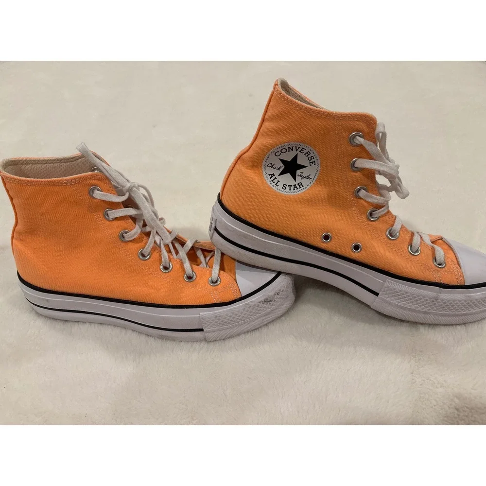 Converse Chuck Taylor All Star Lift Platform High Top Orange Sneakers A03052F